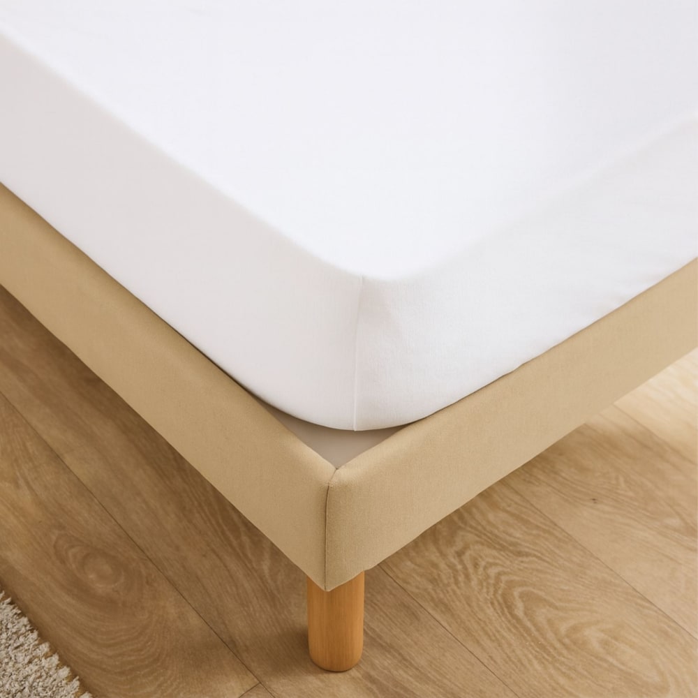 Protège matelas molleton 100% coton anti acarien coton blanc 200 x 180