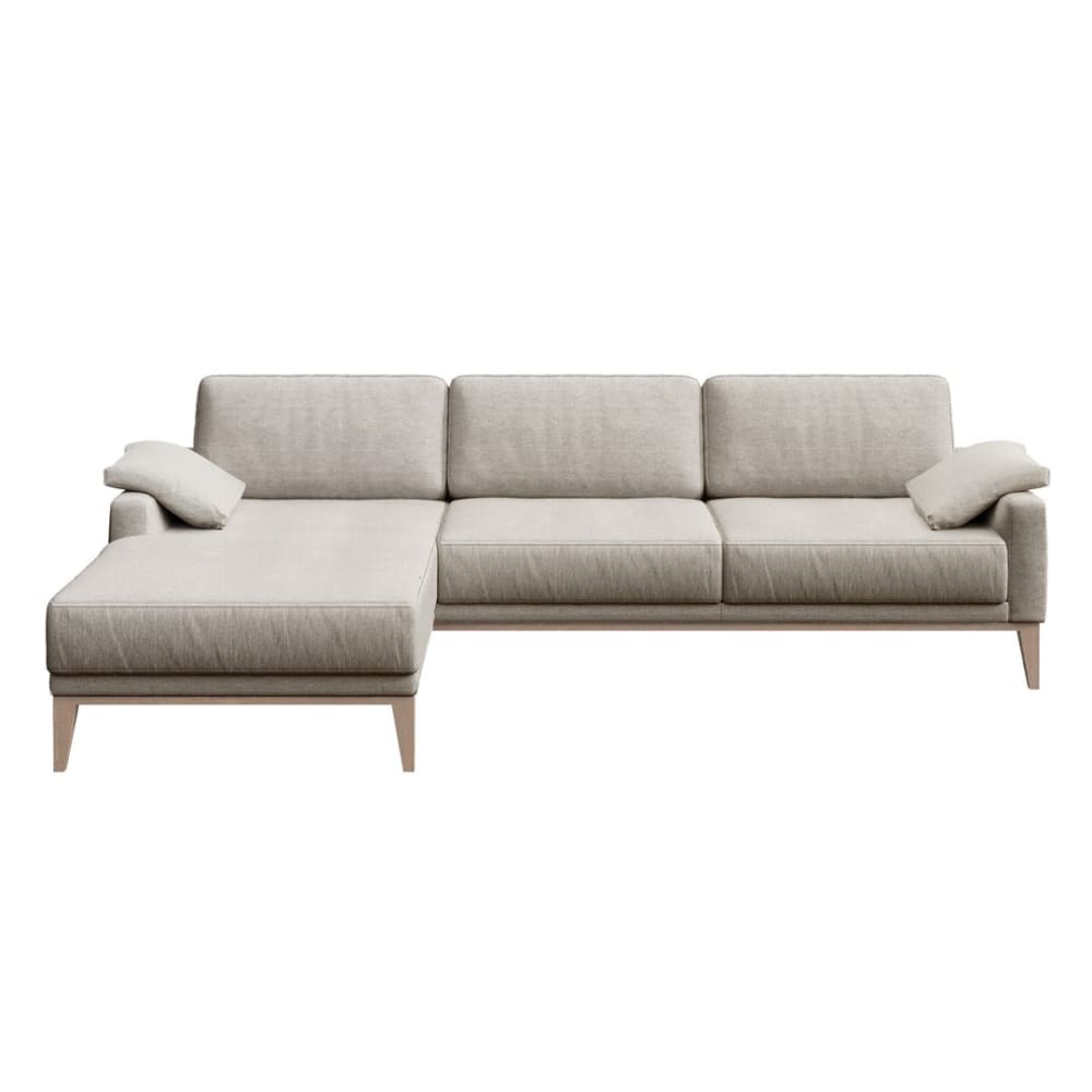 Canapé d'angle gauche en polyester beige