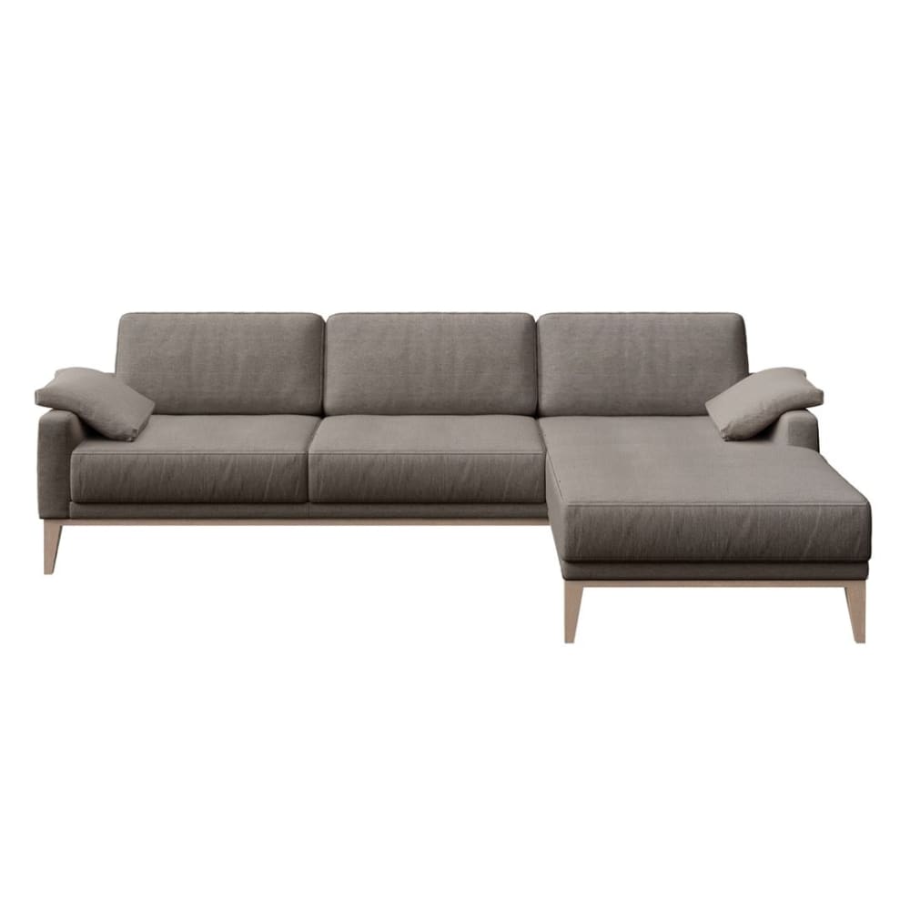 Canapé d'angle droit en polyester brun