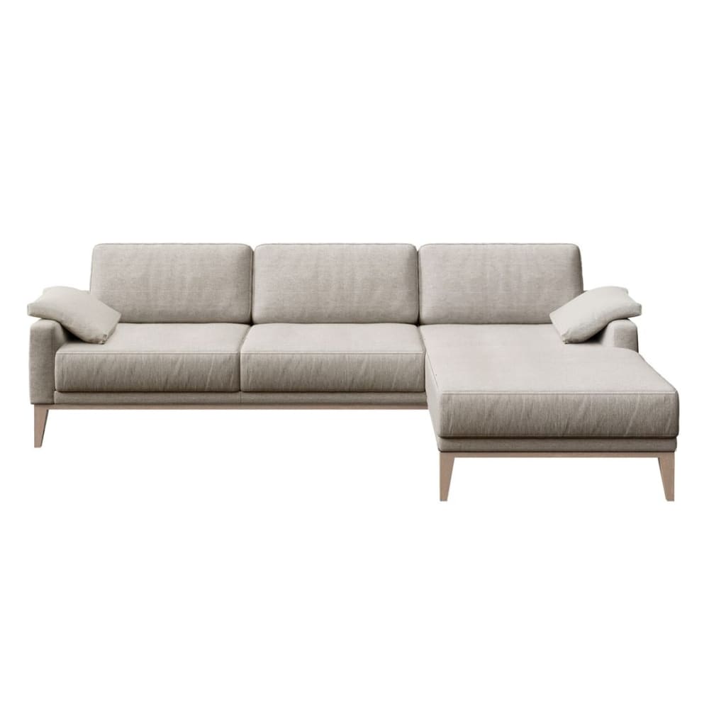 Canapé d'angle droit en polyester beige