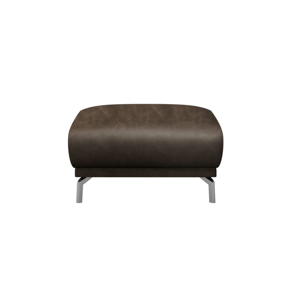 Pouf en cuir naturel
