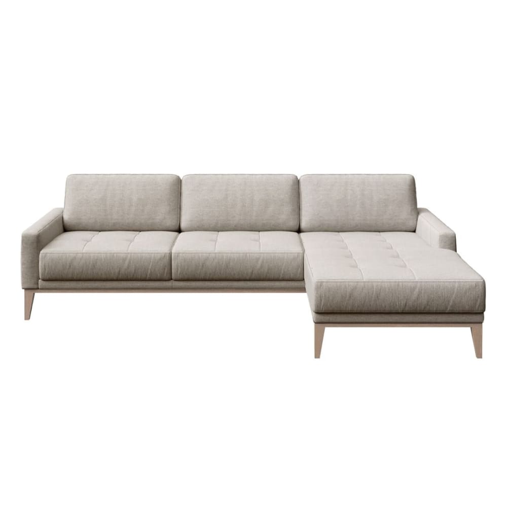 Canapé d'angle droit en polyester beige