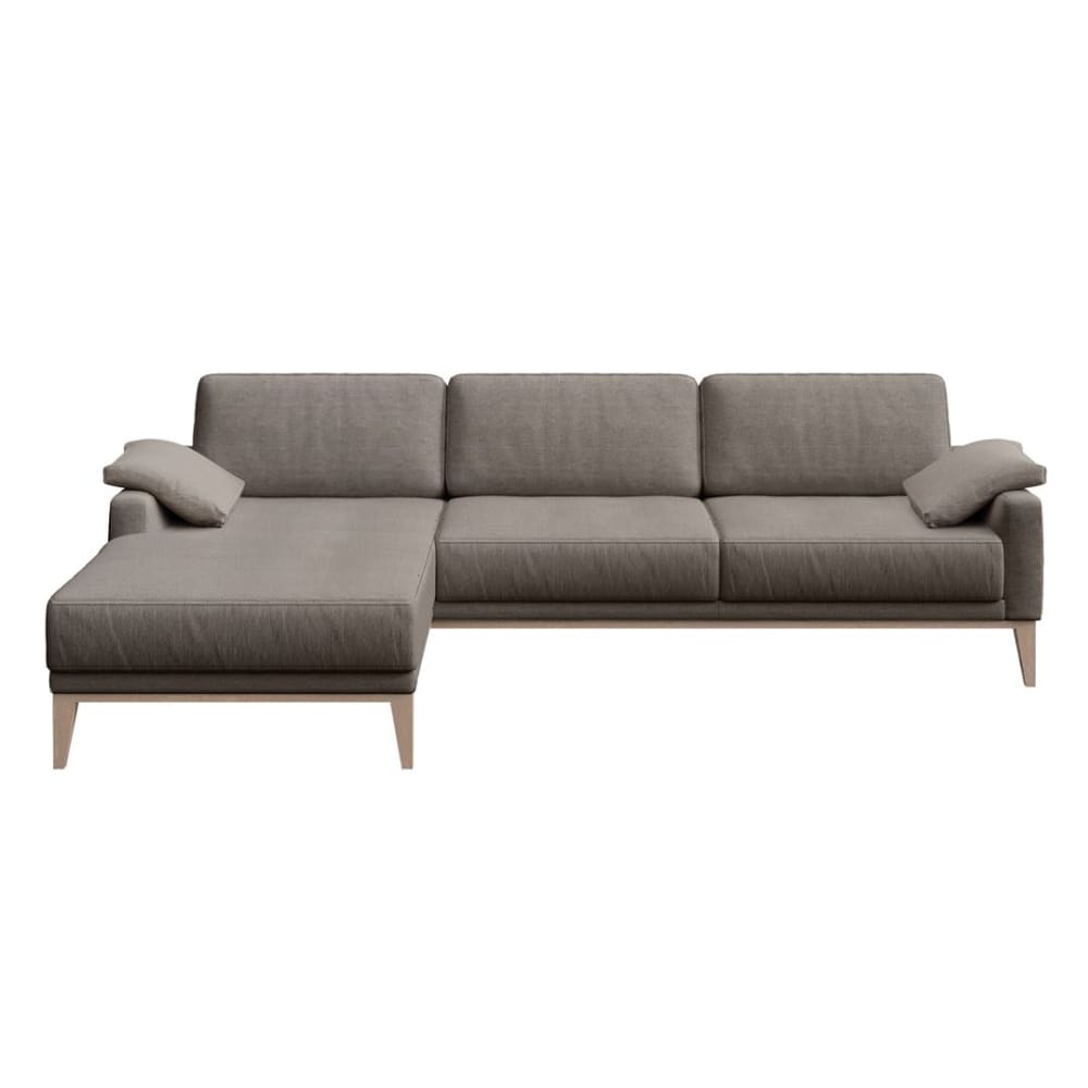 Canapé d'angle gauche en polyester brun