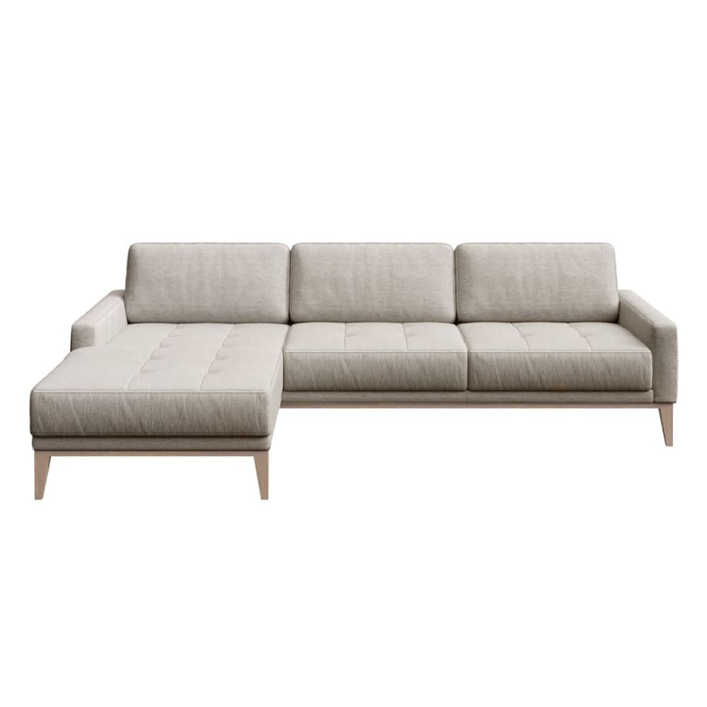 Canapé d'angle gauche en polyester beige