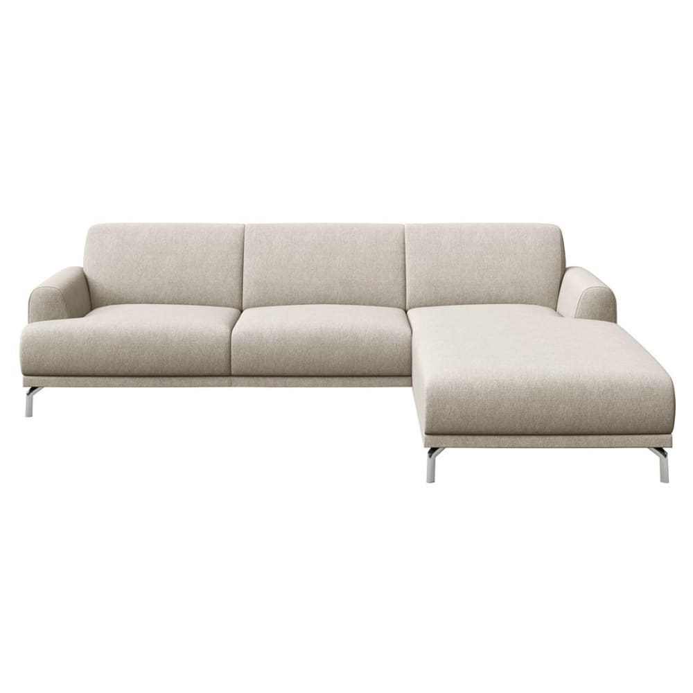 Canapé d'angle droit en polyester beige