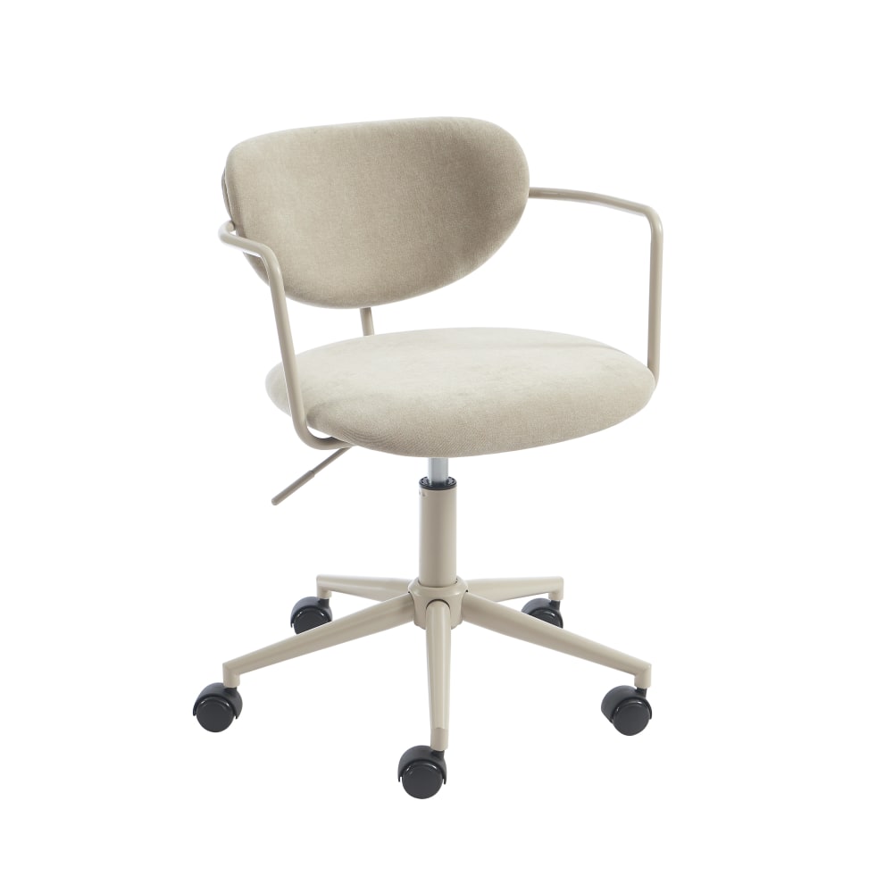 Chaise de bureau tissu taupe avec roulettes
