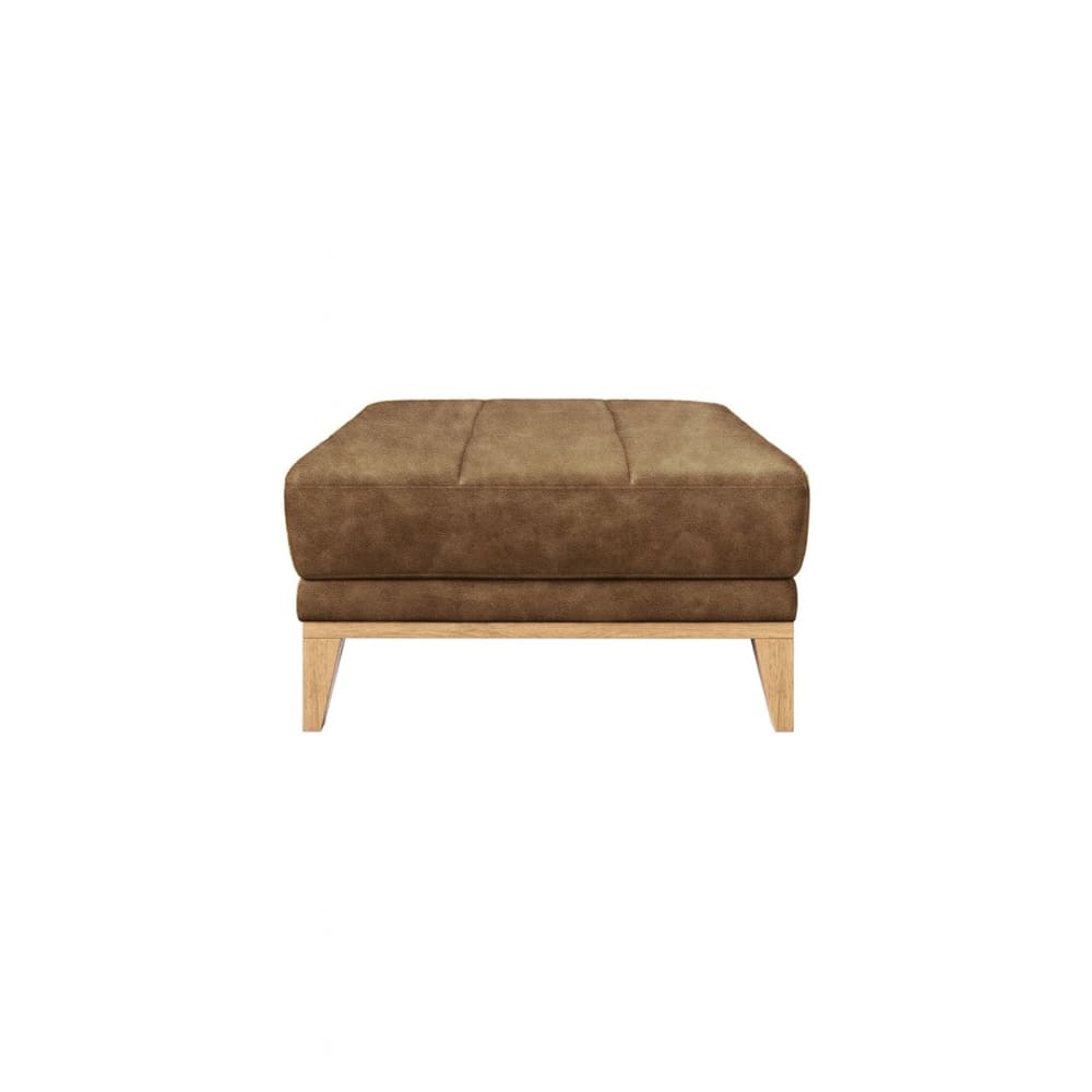 Pouf en cuir naturel
