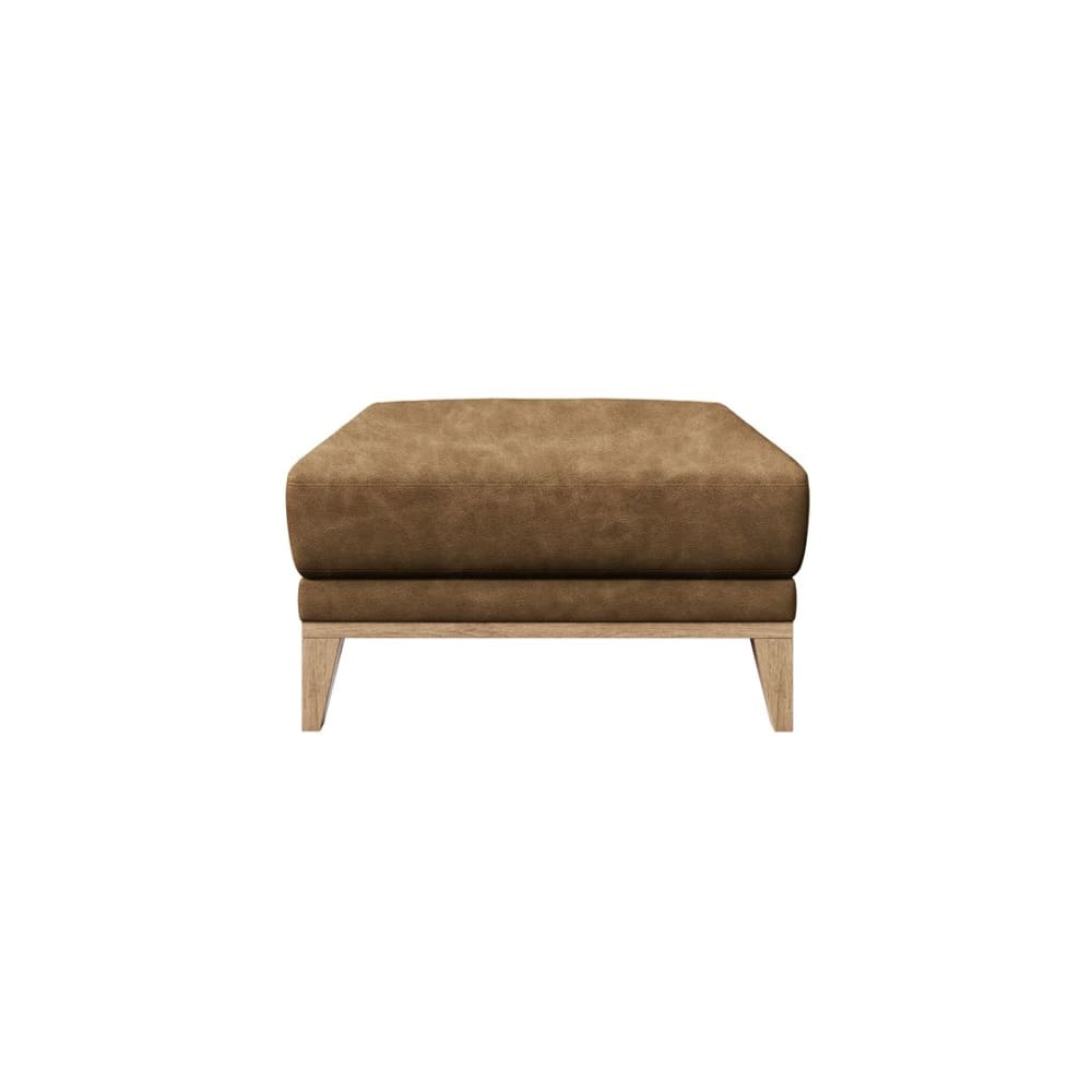 pouf en cuir naturel