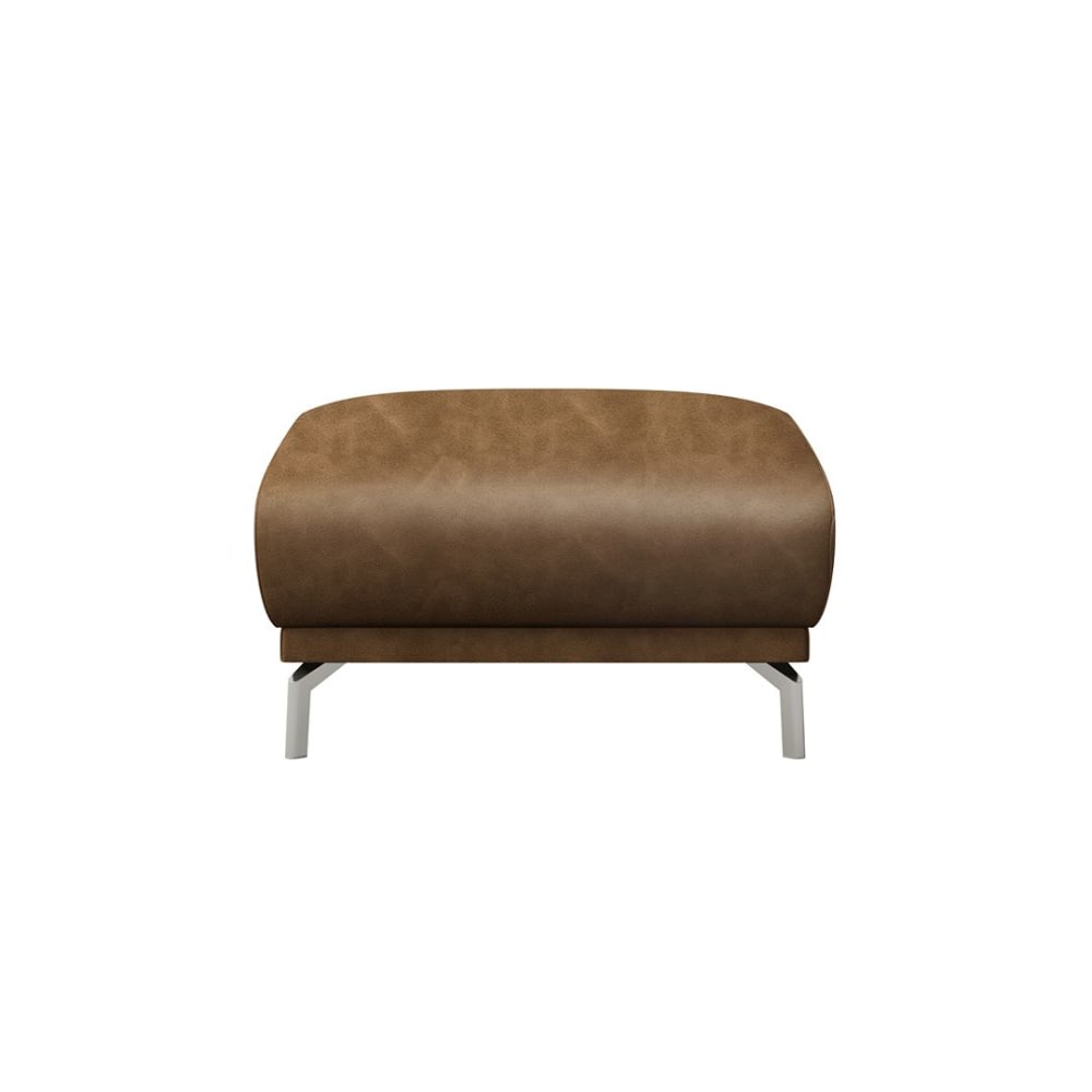 Pouf en cuir naturel