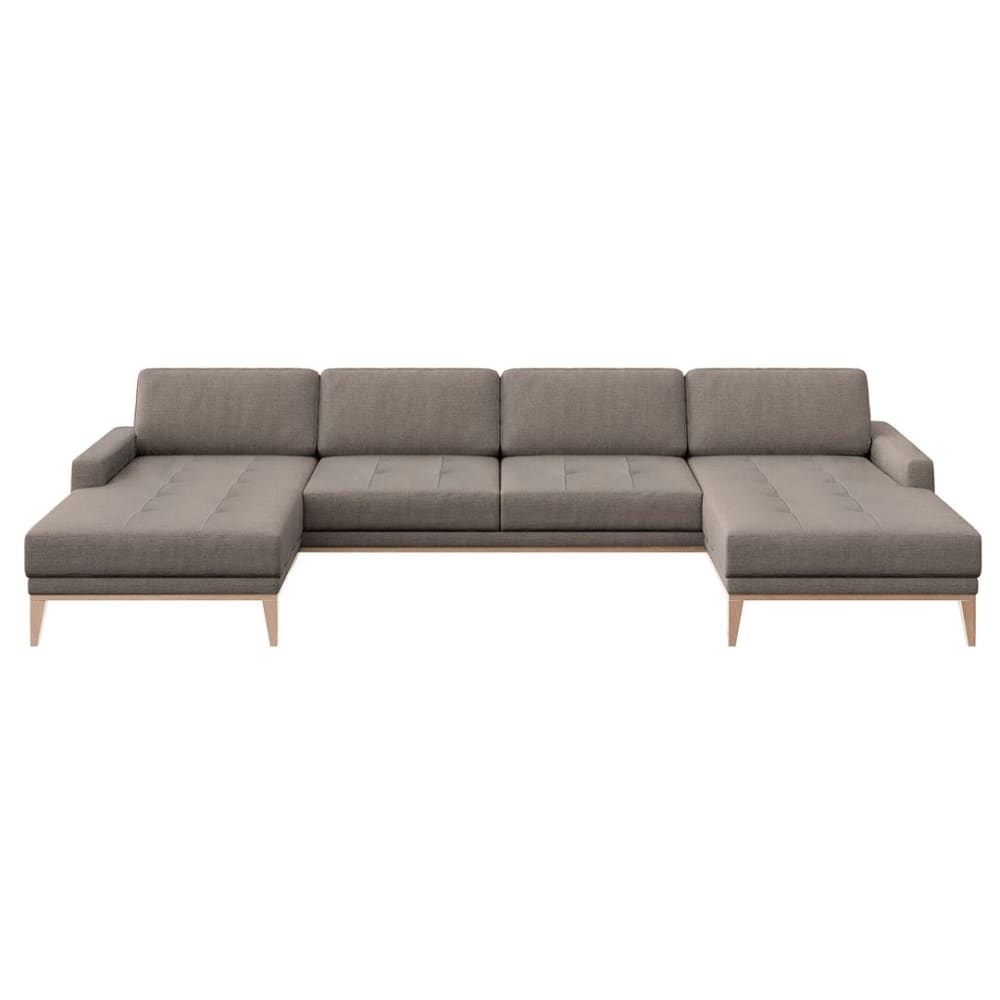 Canapé panoramique en polyester brun