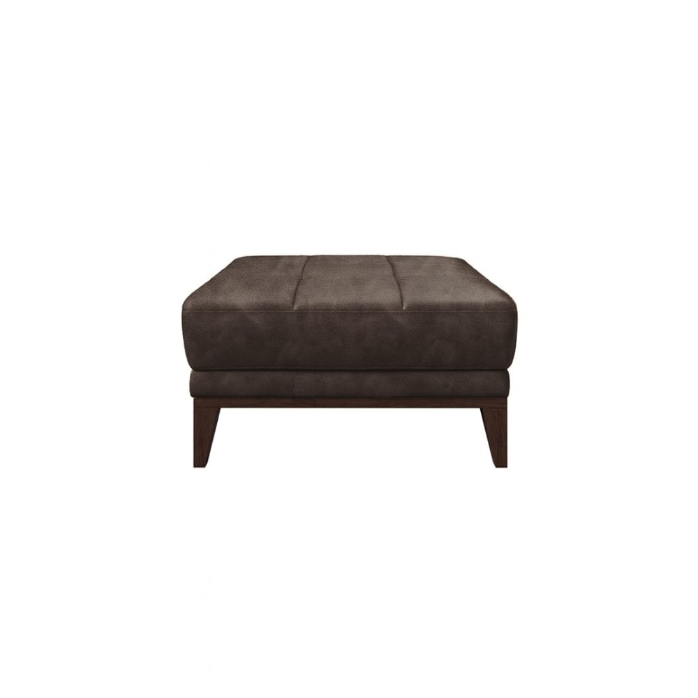 Pouf en cuir naturel