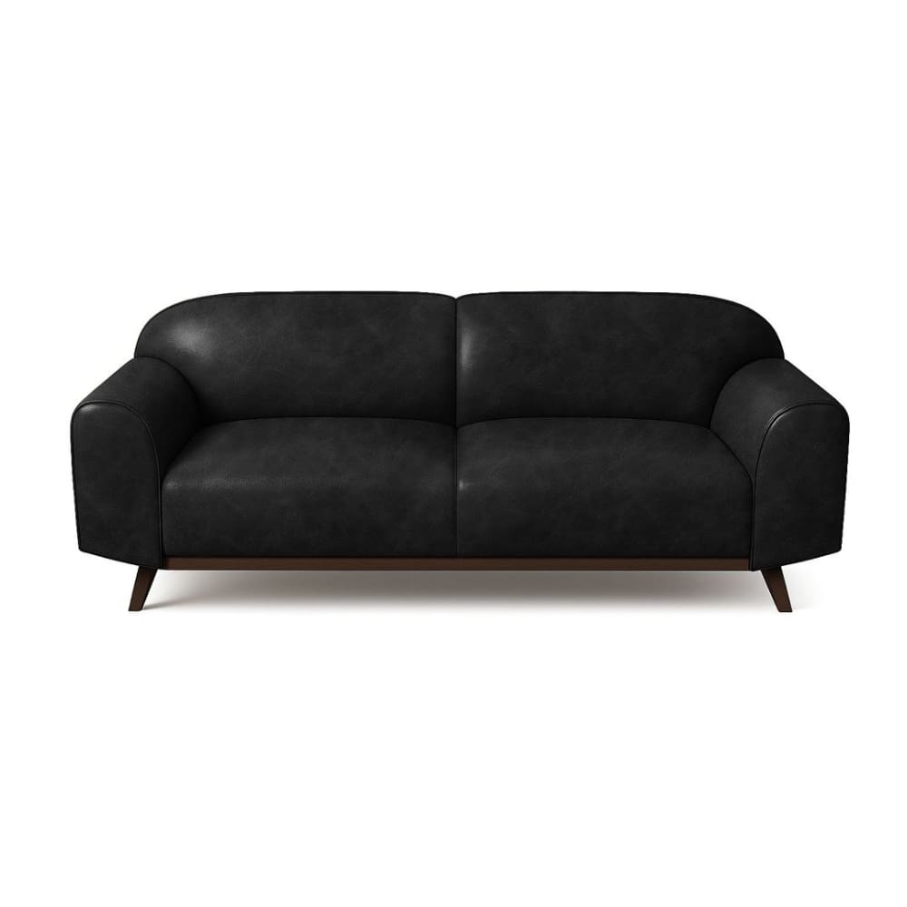 Canapé 2 places en cuir naturel noir