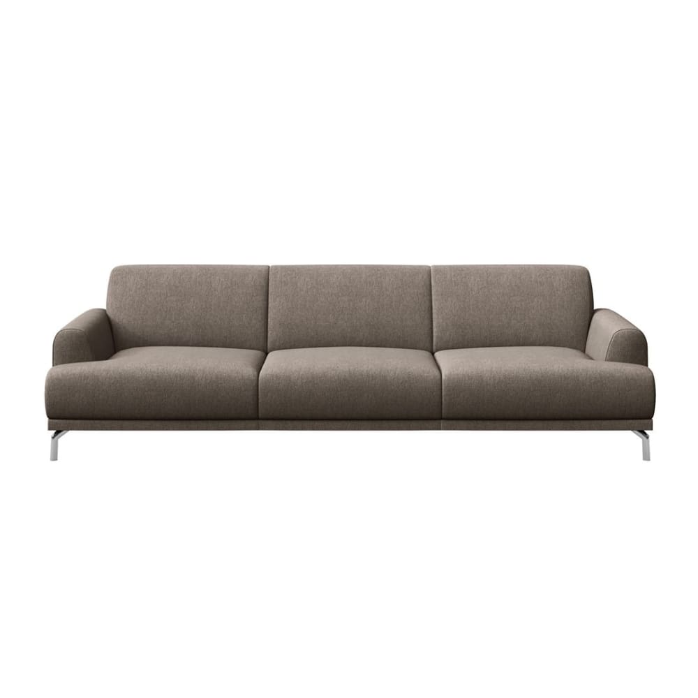 Canapé 3 places en polyester brun