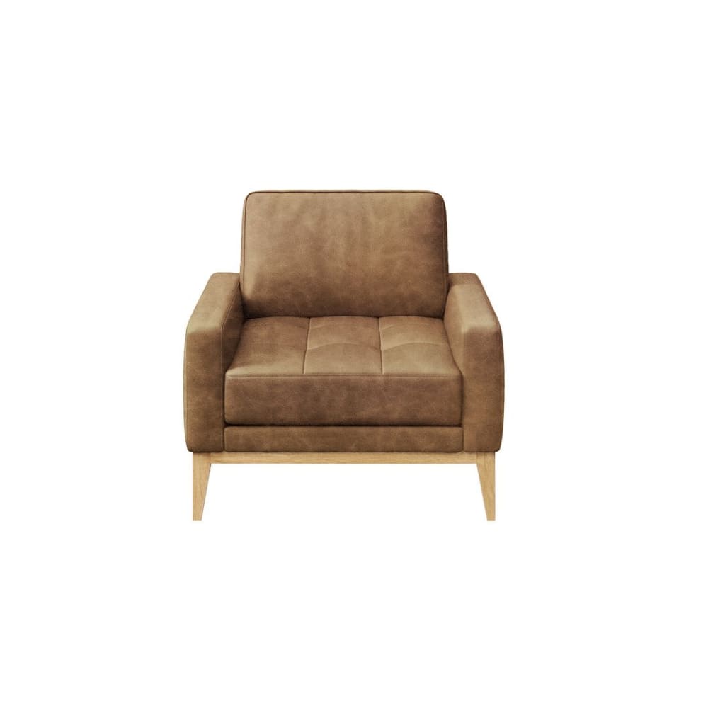 Fauteuil en cuir naturel
