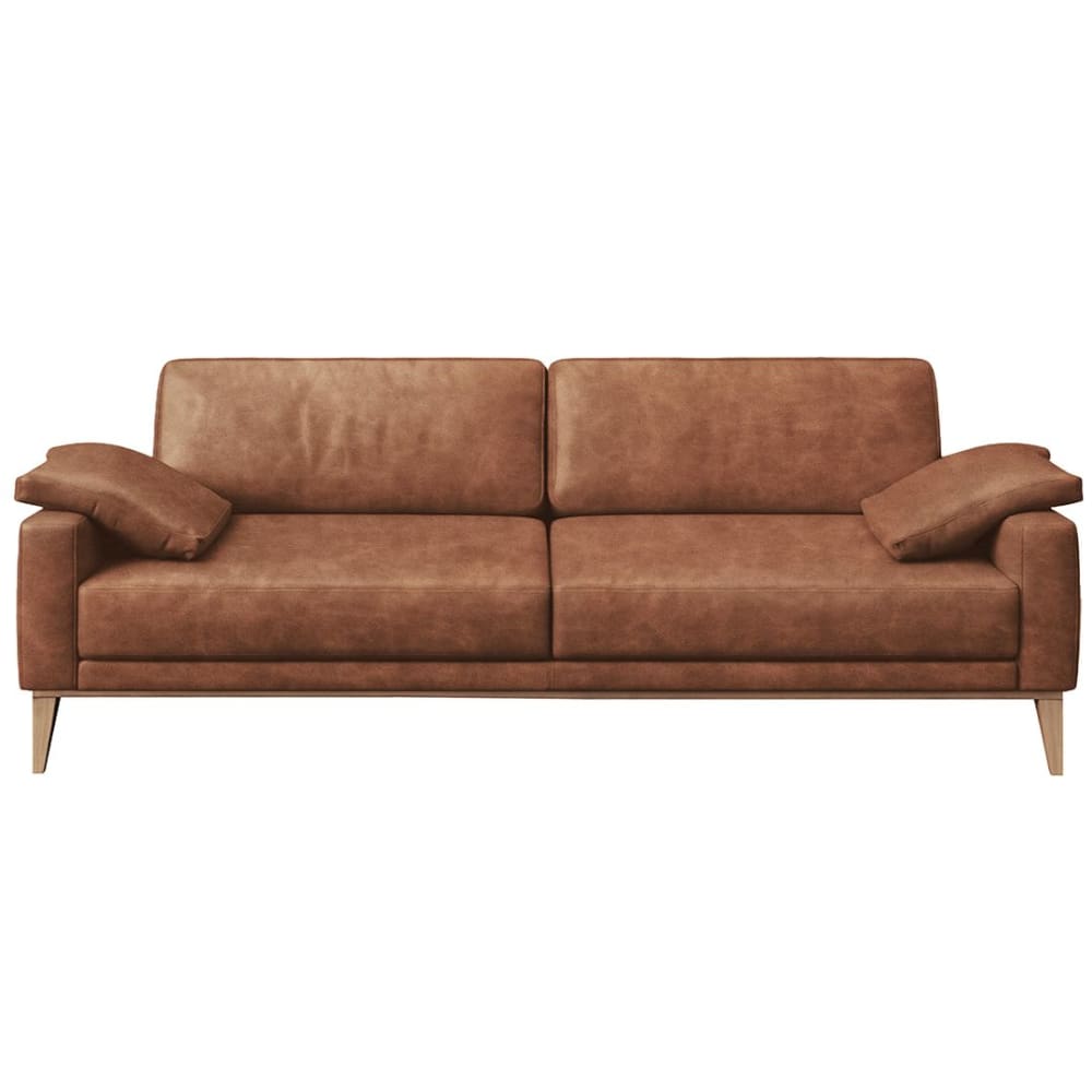 Canapé 3 places en cuir naturel cognac