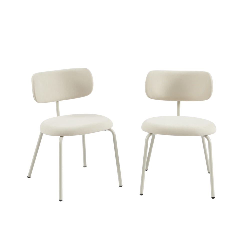 Lot de 2 chaises tissu - pieds