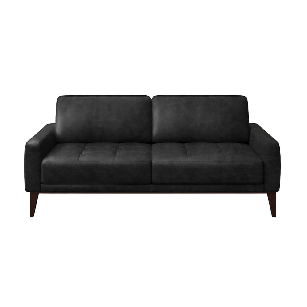 Canapé 2 places en cuir naturel noir