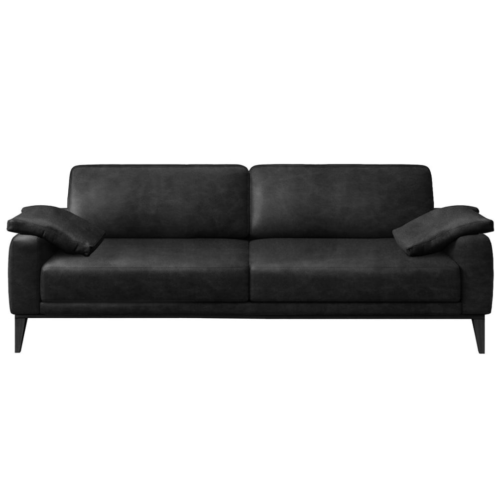 Canapé 3 places en cuir naturel noir