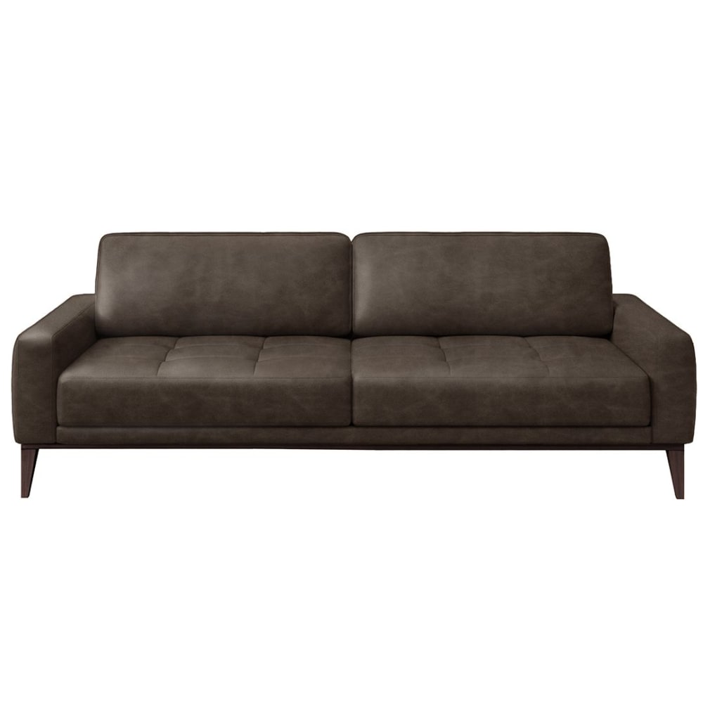 Canapé 3 places en cuir naturel marron