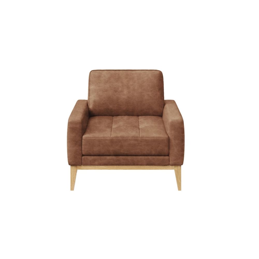 Fauteuil en cuir naturel - cognac