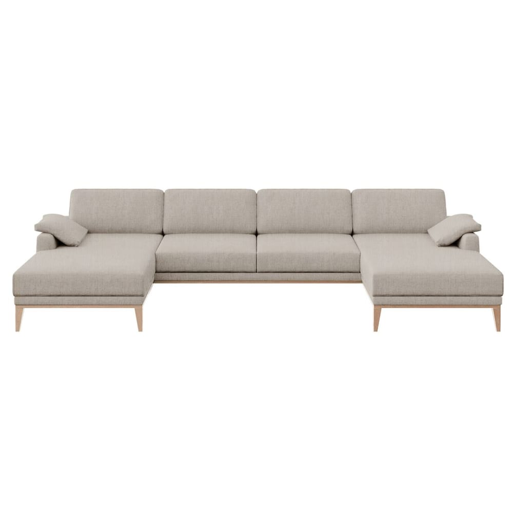 Canapé panoramique en polyester beige