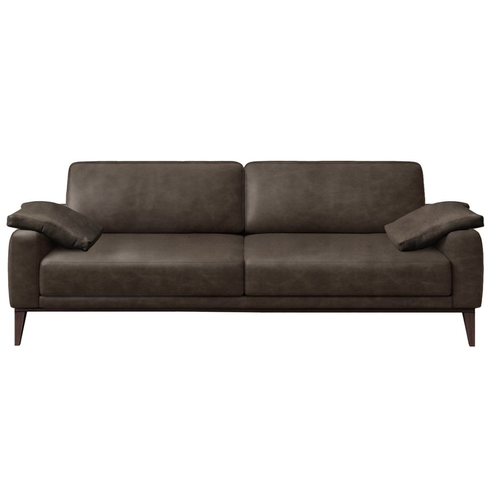 Canapé 3 places en cuir naturel marron