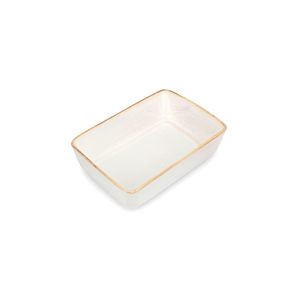 Plat à four blanc en grès 20x13,5xh5,5cm Plat à four blanc en grès 20x13,5xh5,5cm