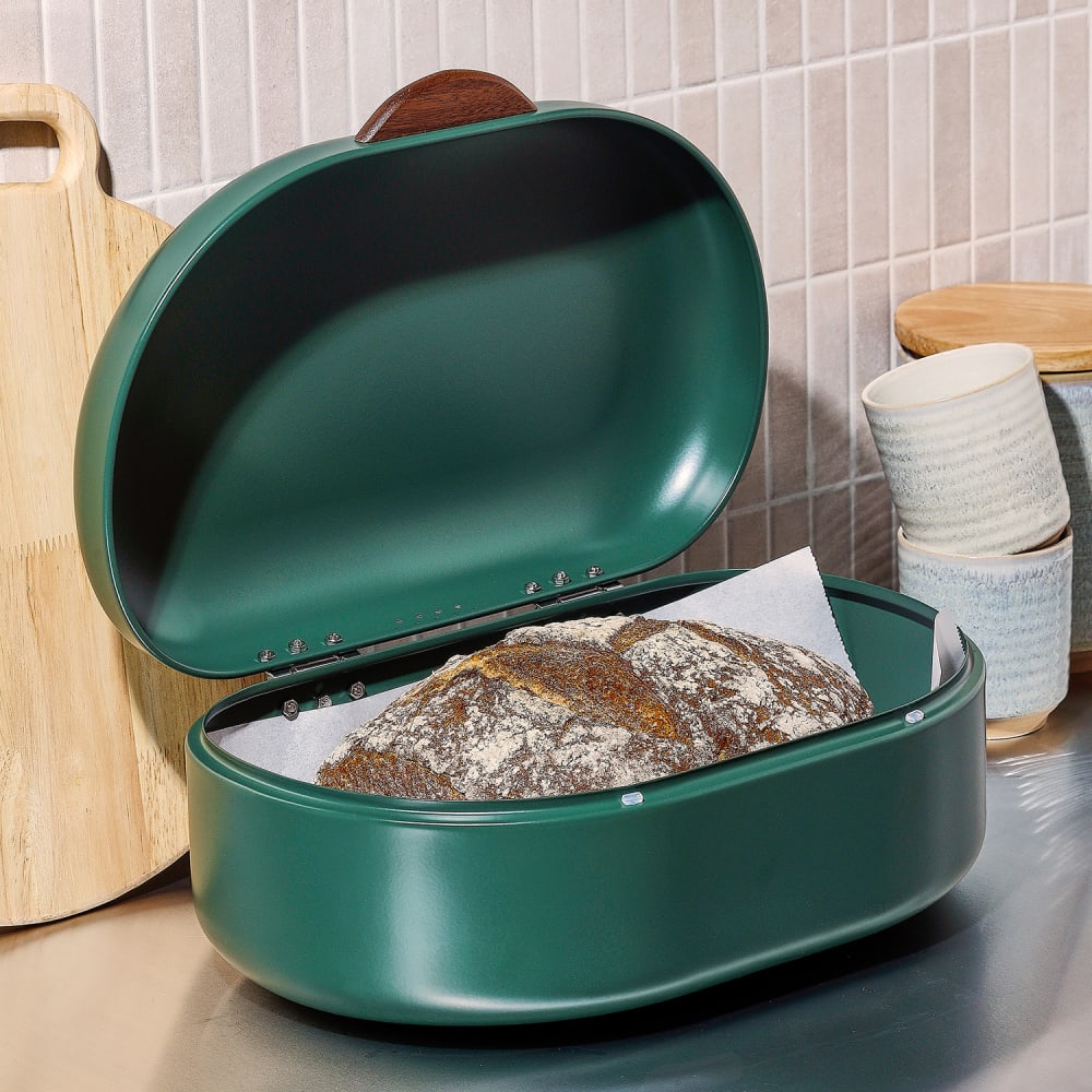 Boîte à pain vert en métaux 40x29xh19,5cm - Maisons du Monde