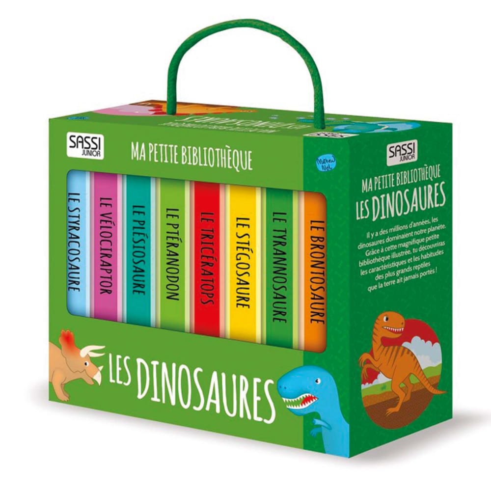 Sassi Junior Set aus 8 büchern - dinosaurier mehrfarbig 22x18 cm Papier Kinder