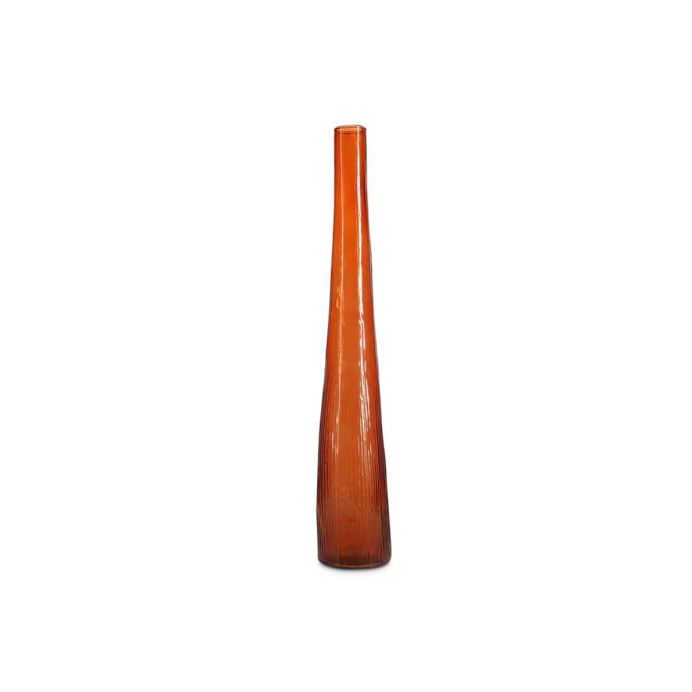 Vase orange en verre 9xh55cm