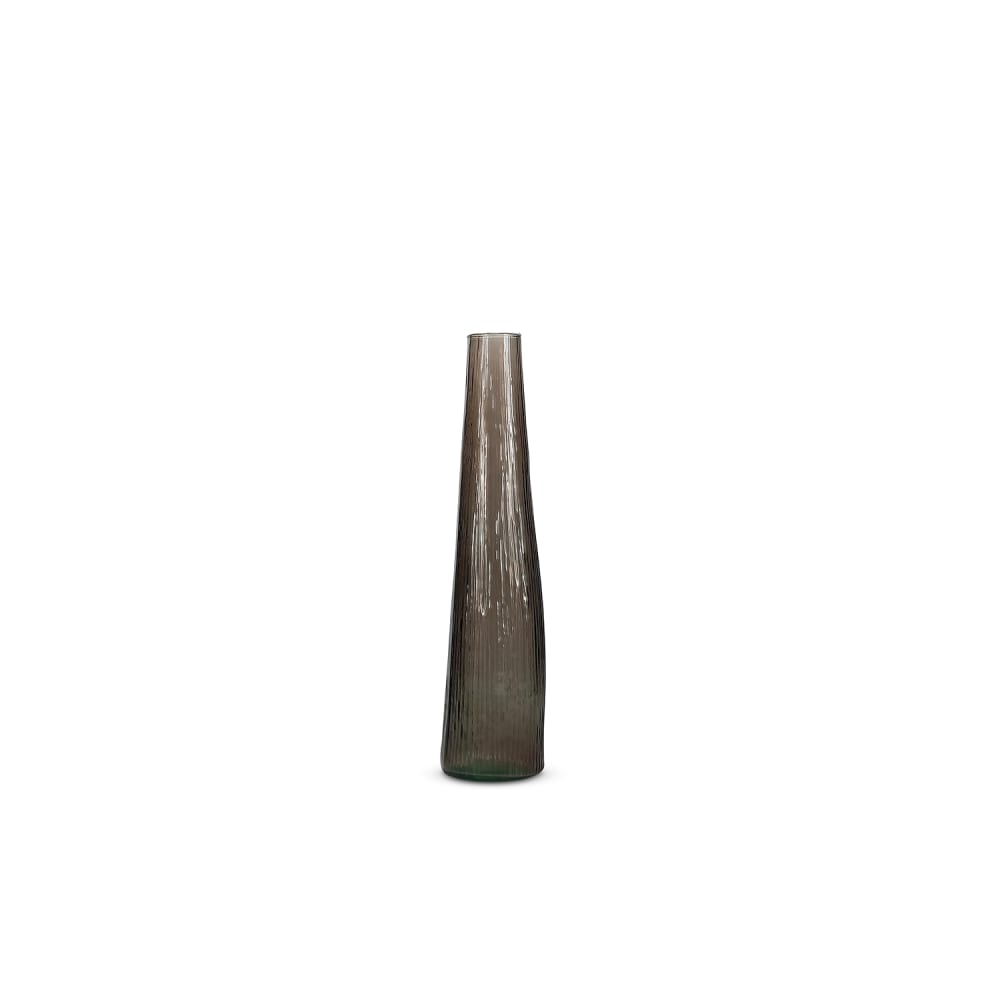 Vase marron en verre 9xh40cm