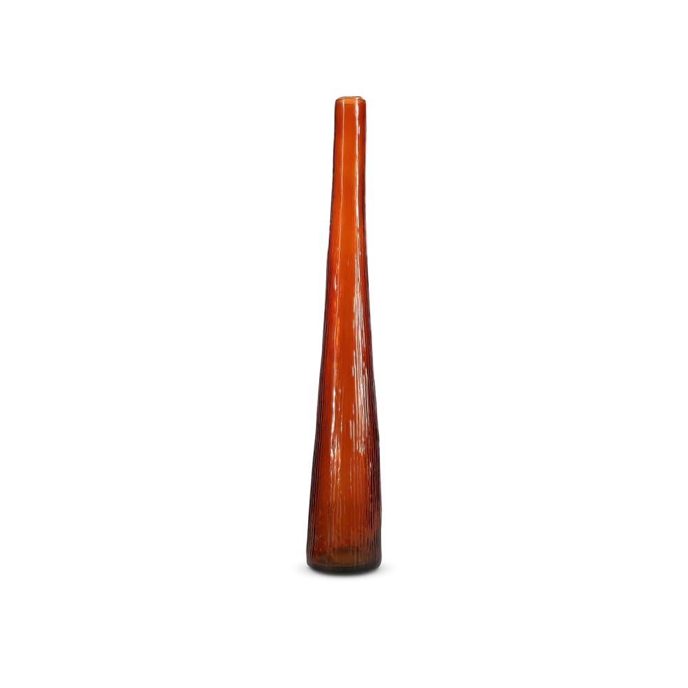 Vase orange en verre 9xh59cm