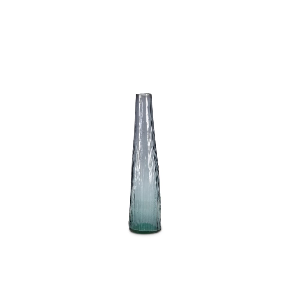 Vase bleu en verre 9xh40cm