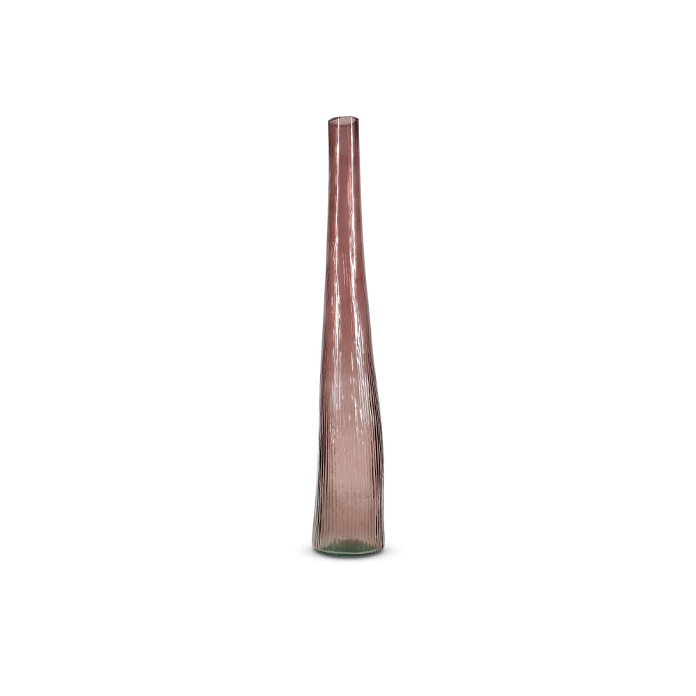 Vase rouge en verre 9xh55cm