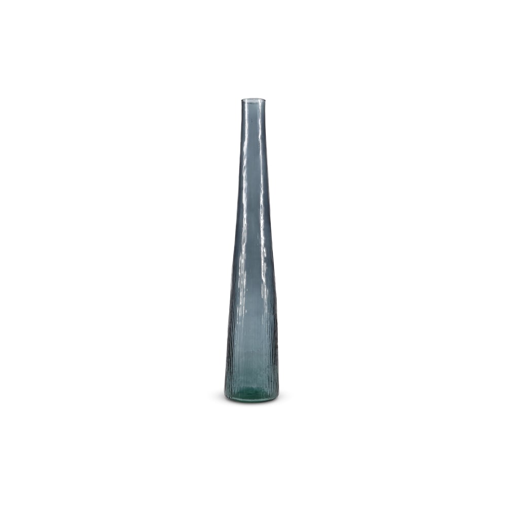 Vase bleu en verre 9xh50cm
