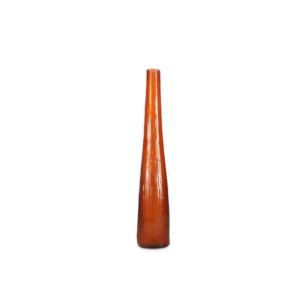 Vase orange en verre 9xh50cm