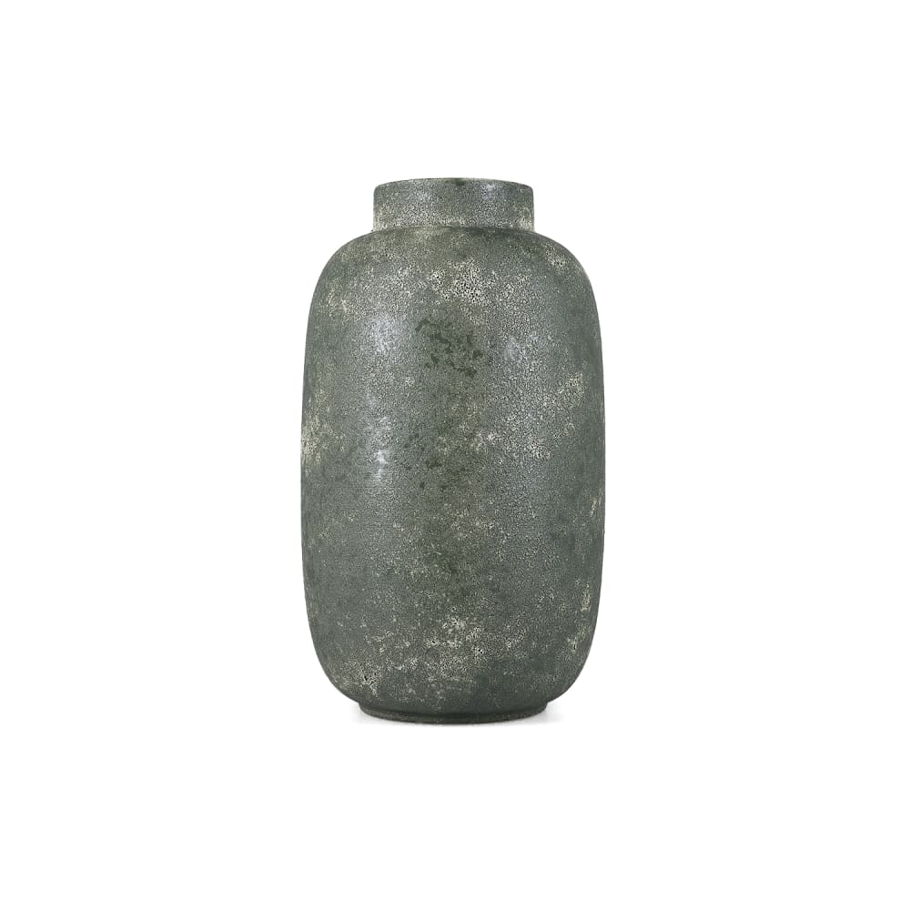 Vase vert en grès 20xh34cm