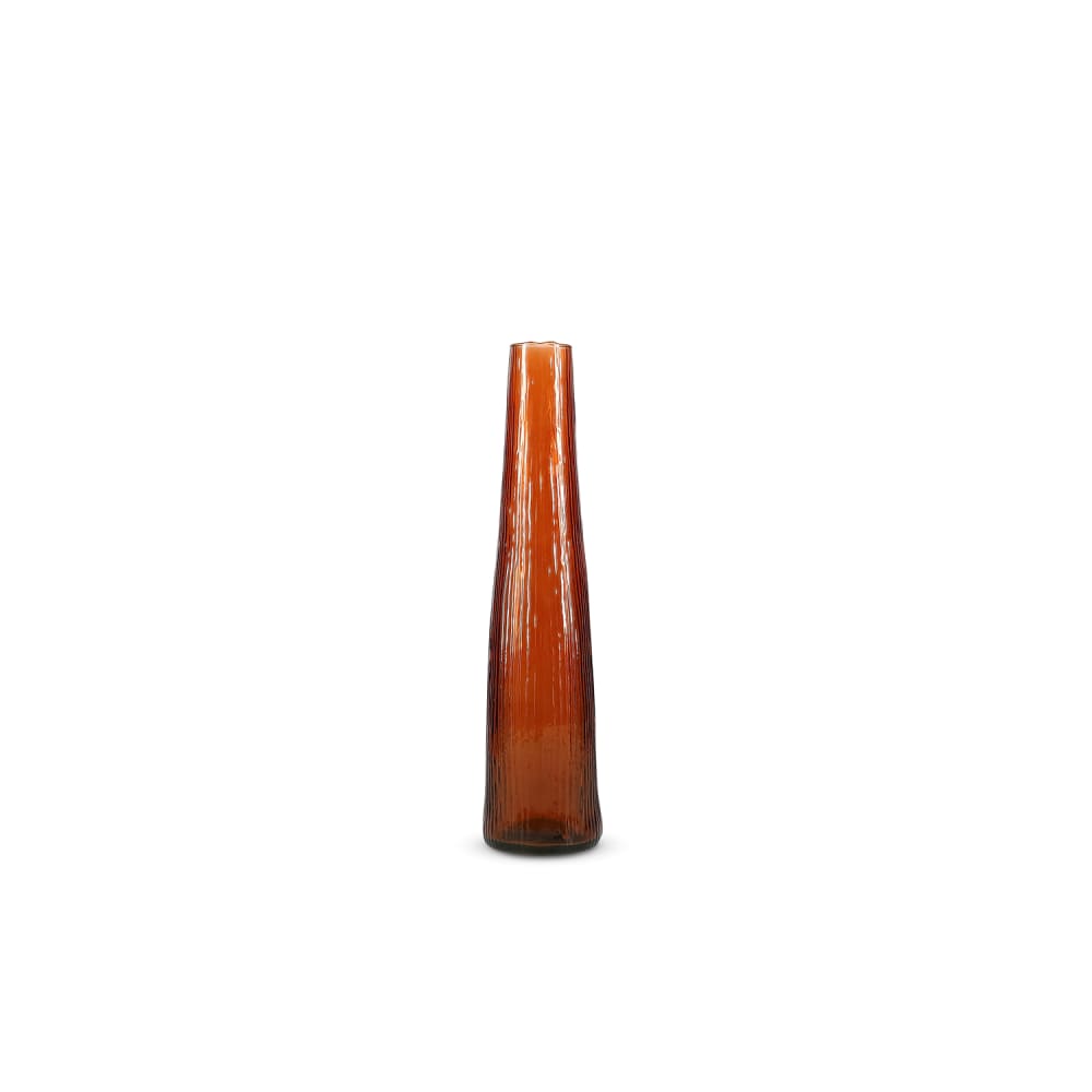 Vase orange en verre 9xh40cm