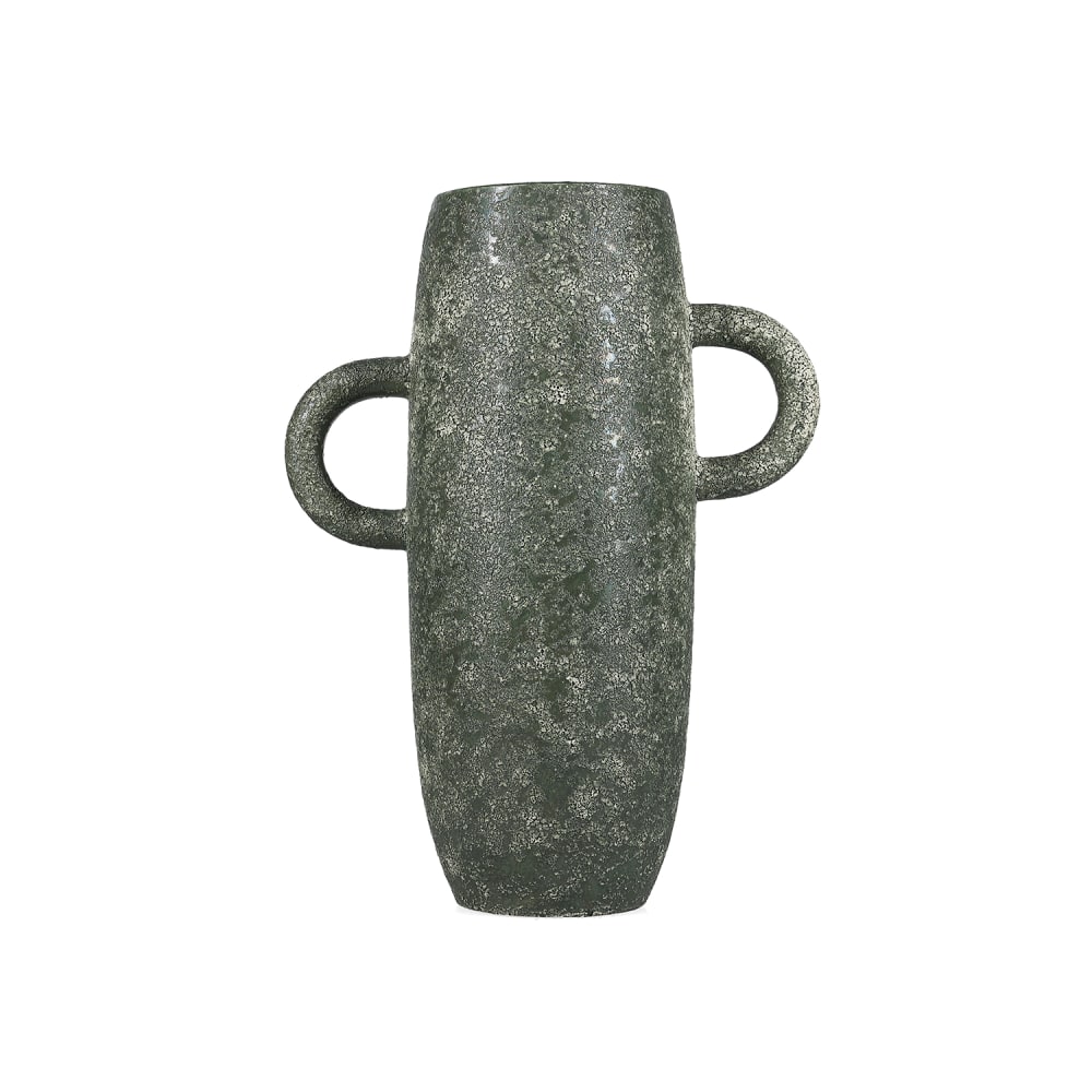 Vase vert en grès 11xh30cm