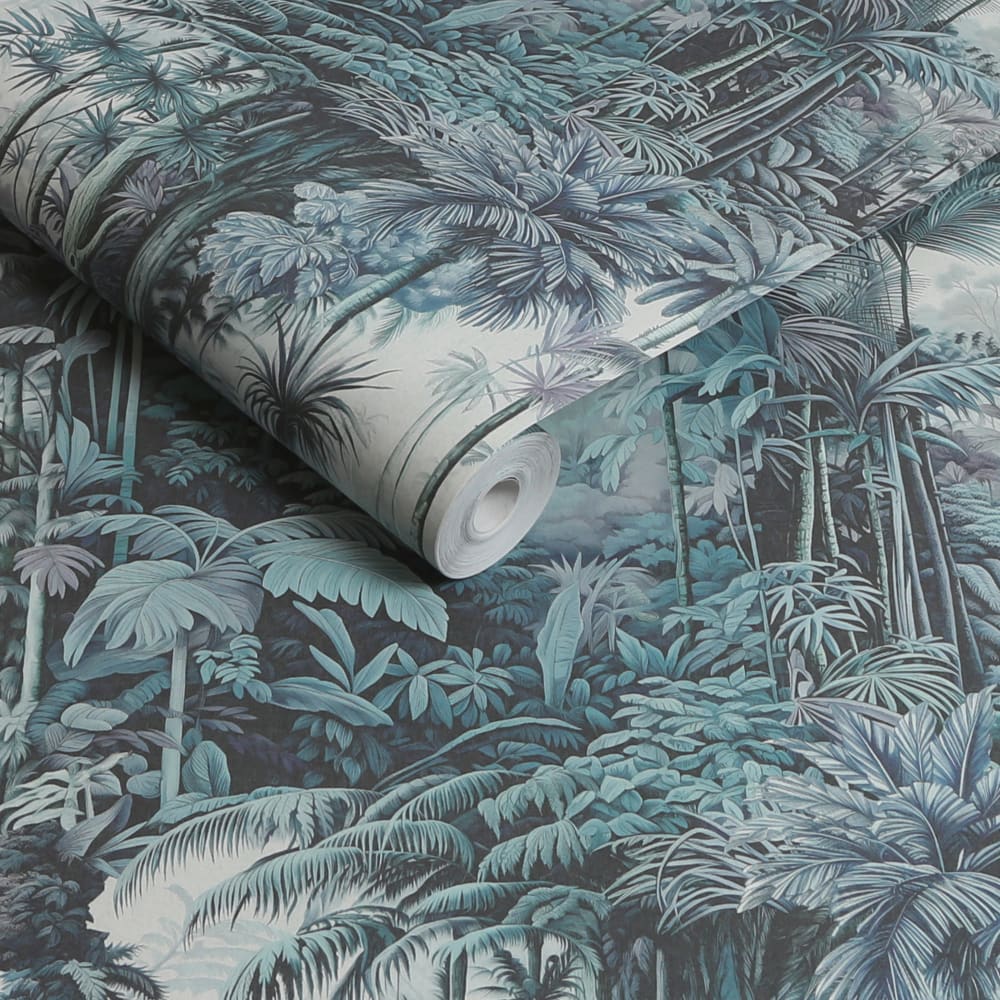 Papier peint bleu palmiers 1005x52cm — vue 4