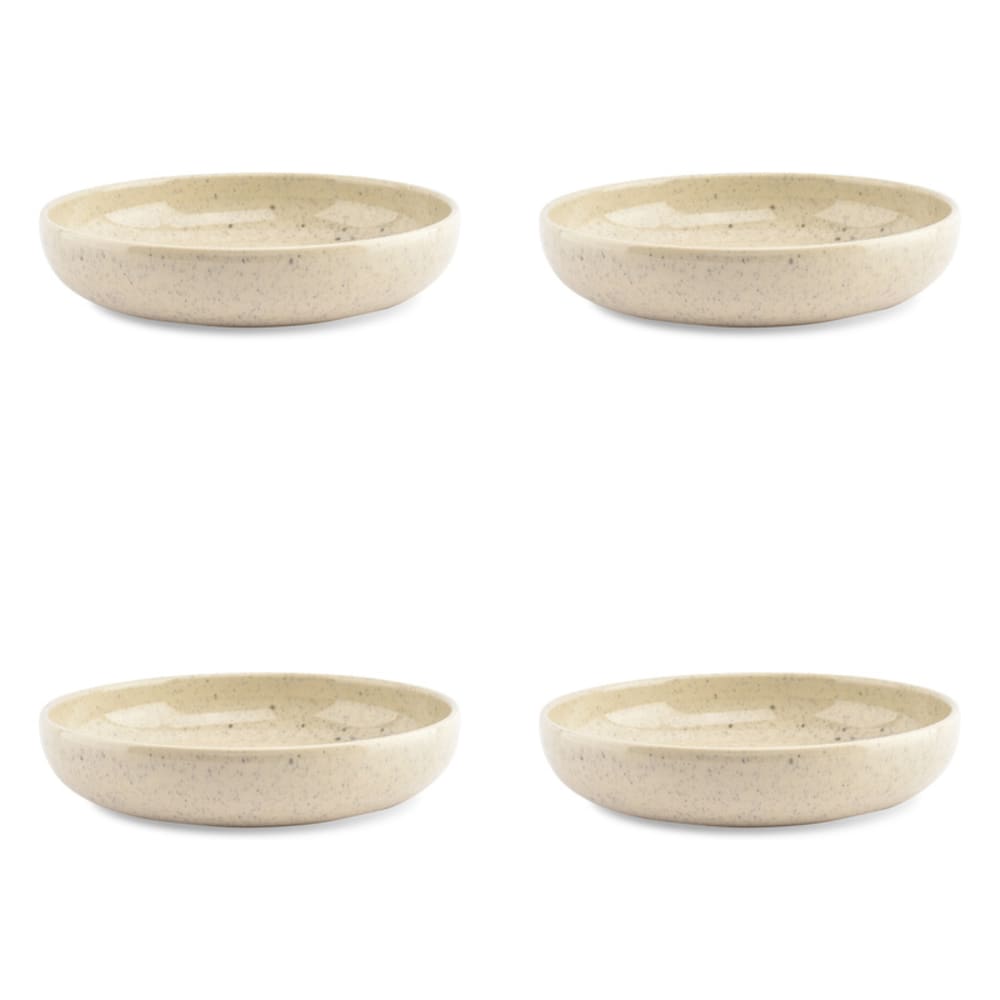 Lot de 4 bols beige en grès 21,5xh4,5cm Lot de 4 bols beige en grès 21,5xh4,5cm