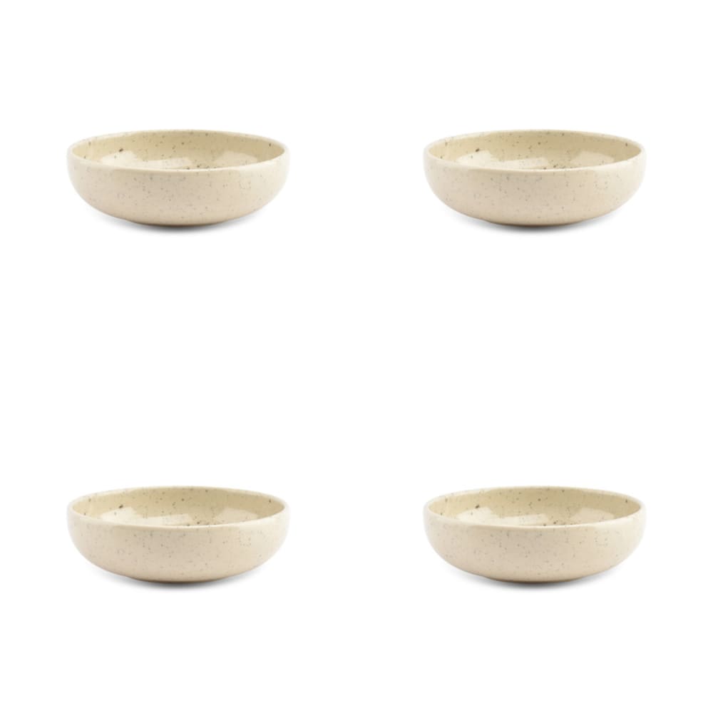 Lot de 4 bols beige en grès 15,5xh4,5cm Lot de 4 bols beige en grès 15,5xh4,5cm