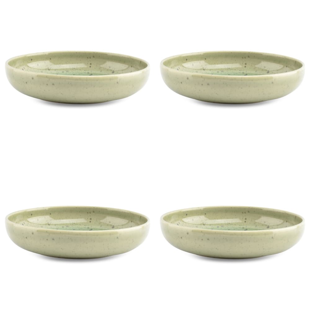 Lot de 4 bols vert en grès 21,5xh4,5cm
