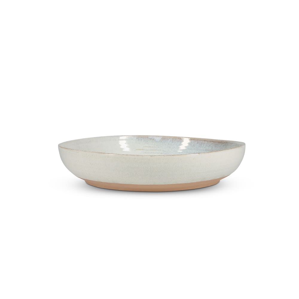 Plat de service beige en grès 28xh6cm
