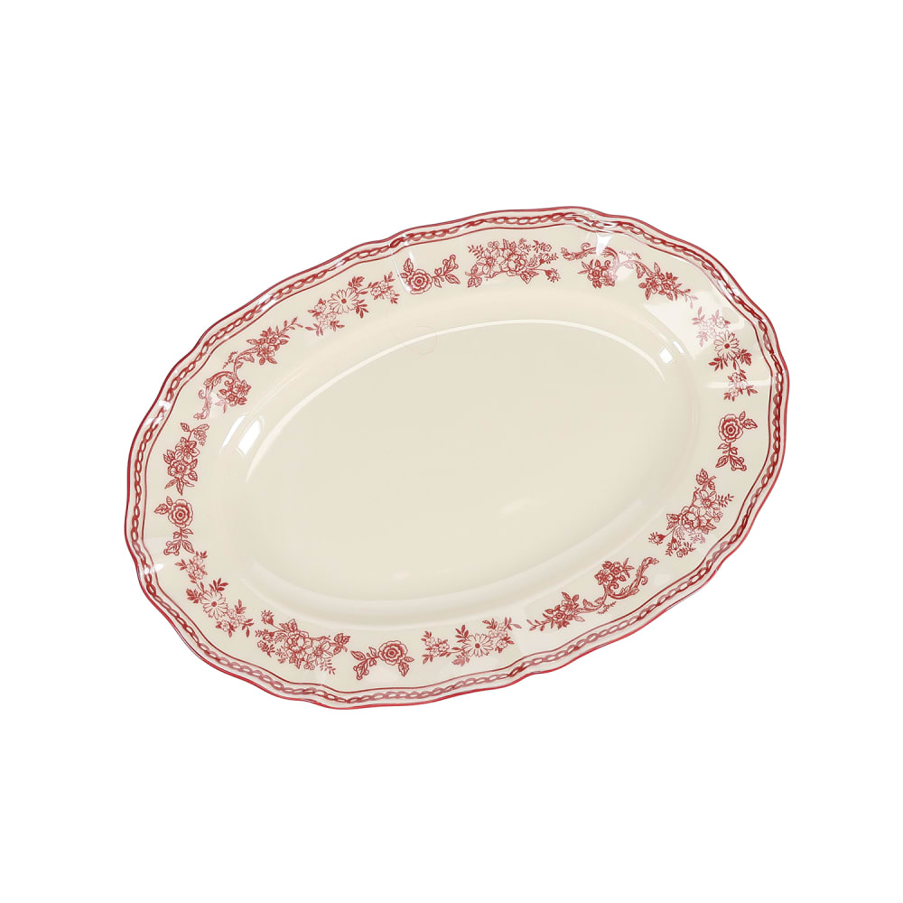 Plat de service rouge en porcelaine 32,5x22,5cm Plat de service rouge en porcelaine 32,5x22,5cm