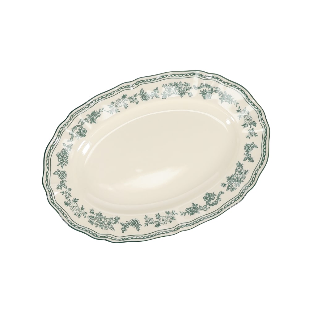 Plat de service vert en porcelaine 32,5x22,5cm Plat de service vert en porcelaine 32,5x22,5cm