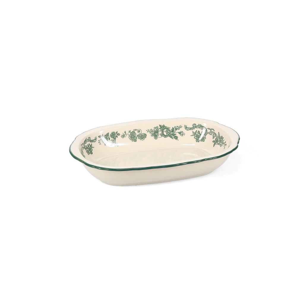Lot de 2 plats de service vert en porcelaine 26,5x17,5xh4,5cm Lot de 2 plats de service vert en porcelaine 26,5x17,5xh4,5cm
