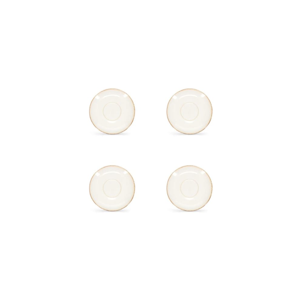 Lot de 4 soucoupes blanc en grès 15cm