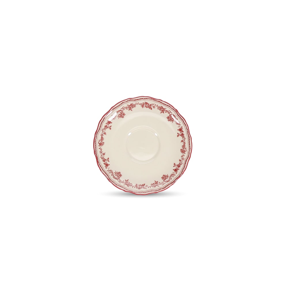 Lot de 4 soucoupes rouge en porcelaine 15,5cm