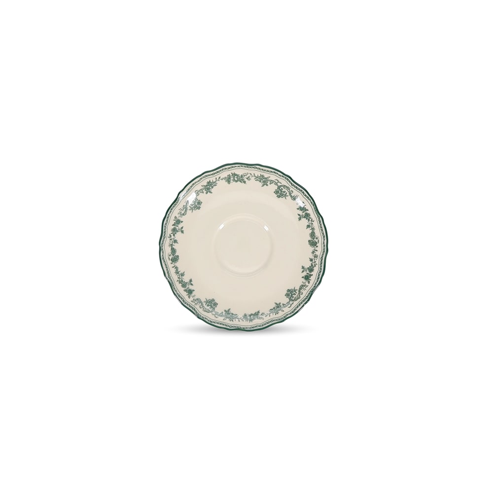 Lot de 4 soucoupes vert en porcelaine 15,5cm